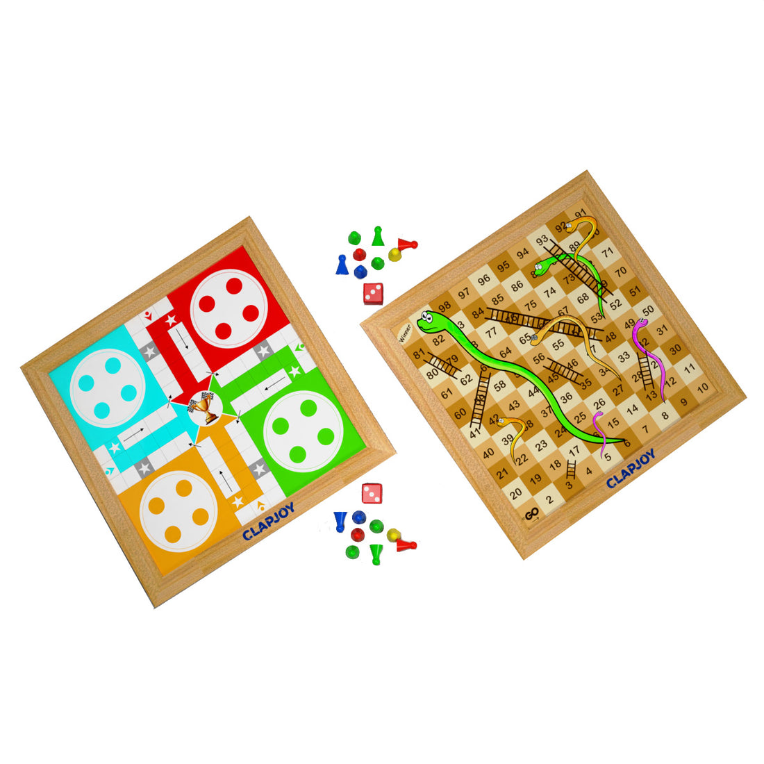 Wooden 4 in 1 Board Game(Ludo & Chess |Snake Ladder & Tic Tac Toe)