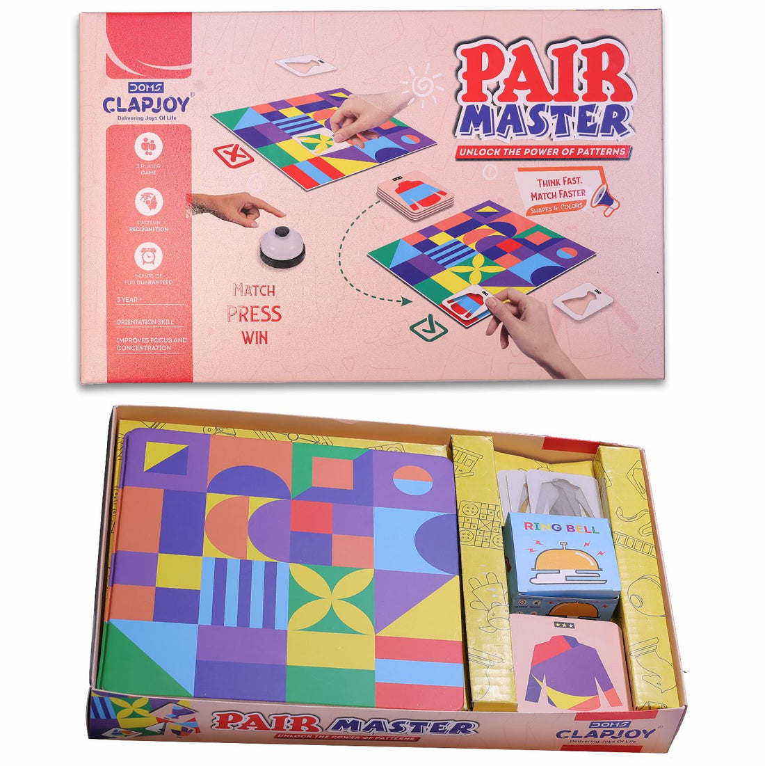 Clapjoy Pair Master Game - Shapes Matching Puzzle & Clothes Matching Toy for Kids