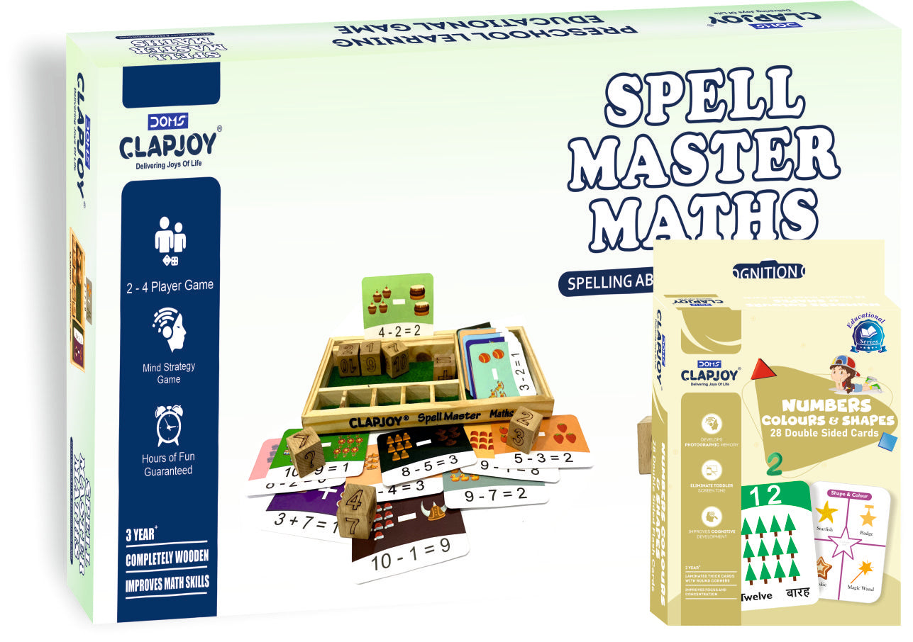 Combo Math Cards Clapjoy Wooden Math Master and Number Flash Card Combo | Montessori Le